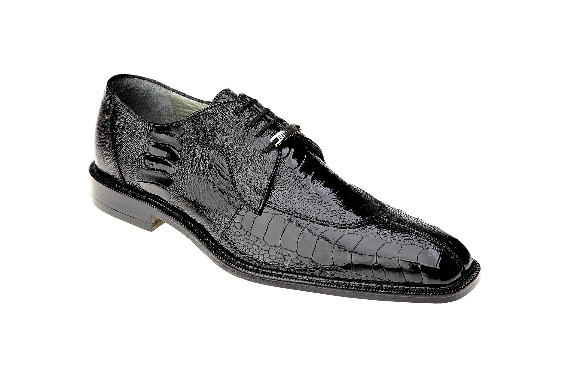 Siena Genuine Ostrich Leg Leather Black Men's Dress Shoes – Belvedere Shoes